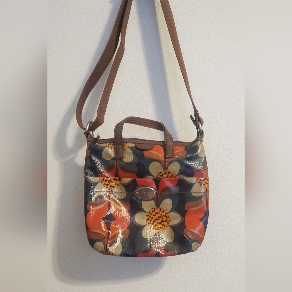 Fossil Key-Per Floral Crossbody Bag